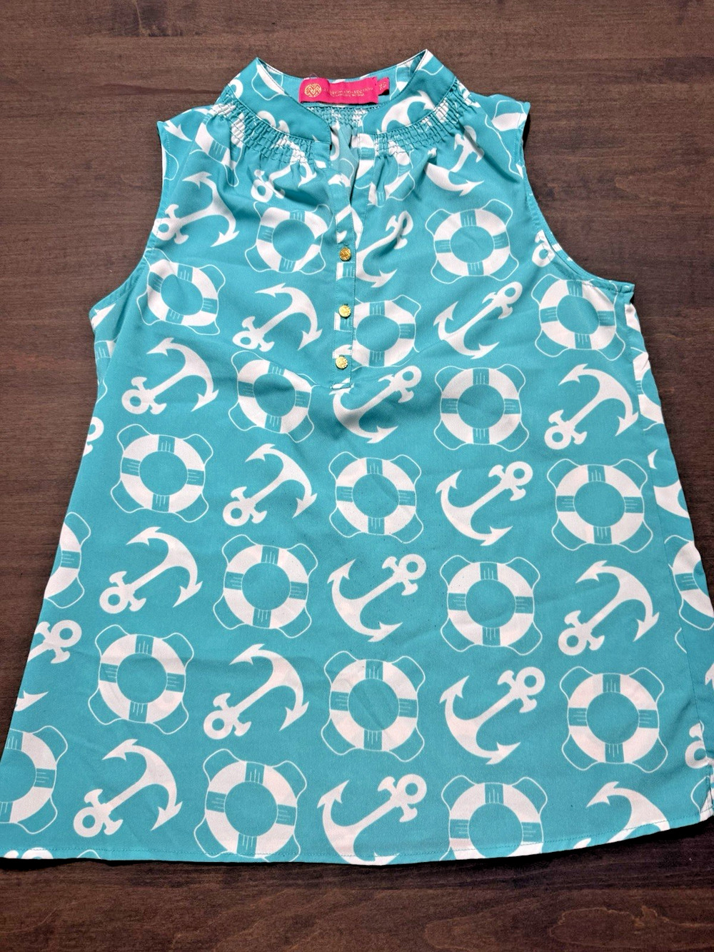 Macbeth Collection by Margaret Josephs Blouse Womens XS Nautical Sleeveless